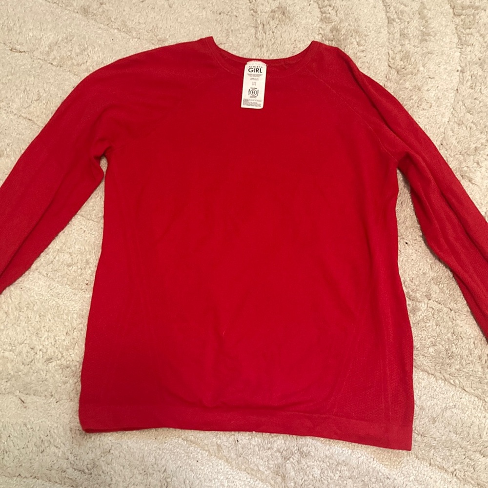Athleta girl power up top red longsleeeve size Large/12